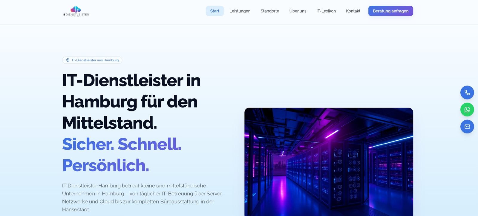 Webseiten-Referenz IT-Dienstleister Hamburg